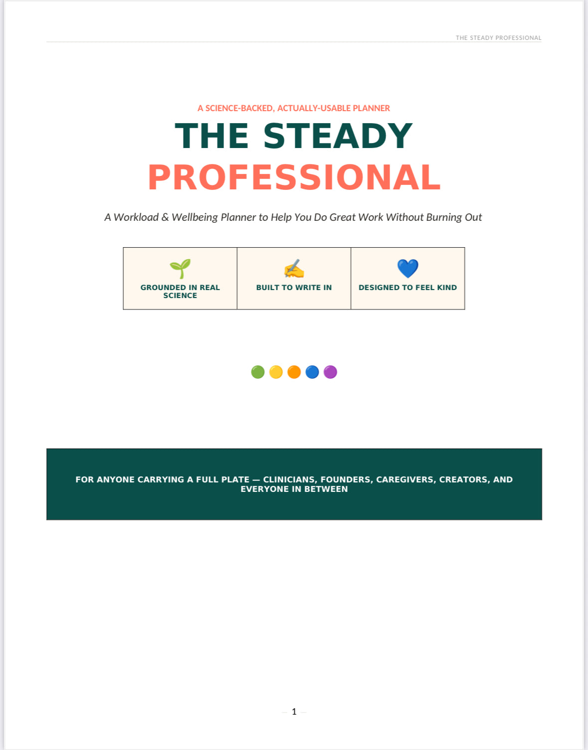 Steady Professional — A Workload & Burnout Prevention Plan