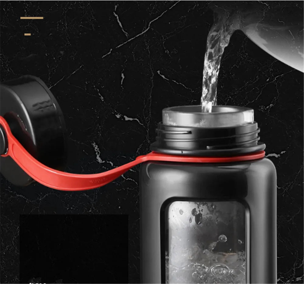 Glass Bottle Water Bottle 1000Ml Glass Water Bottle Thermos Glass Flask Sport Glass Bottles Bike Cup Double Bottom Glass Thermos