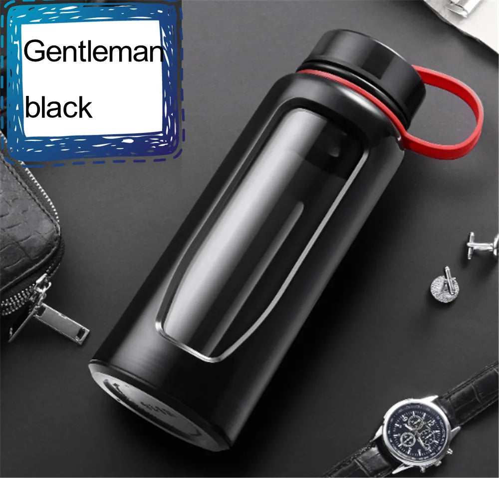 Glass Bottle Water Bottle 1000Ml Glass Water Bottle Thermos Glass Flask Sport Glass Bottles Bike Cup Double Bottom Glass Thermos