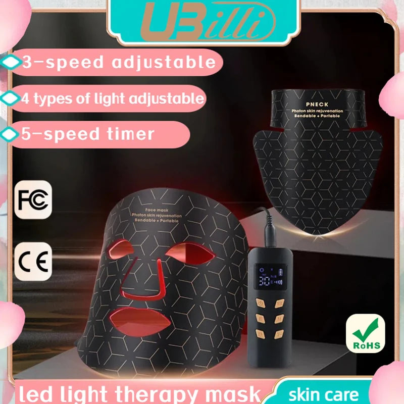 HanaWell Pro LED Face Therapy Mask – 4-Color Photon Treatment”