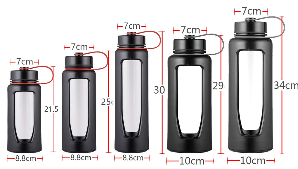 Glass Bottle Water Bottle 1000Ml Glass Water Bottle Thermos Glass Flask Sport Glass Bottles Bike Cup Double Bottom Glass Thermos