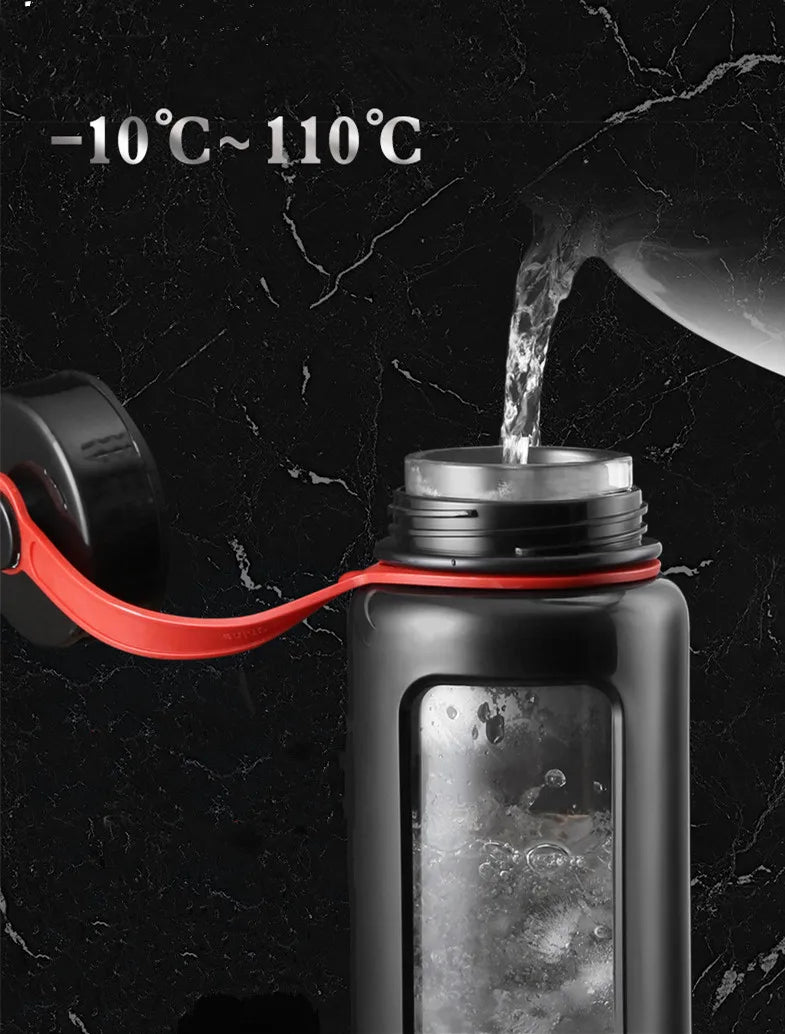 Glass Bottle Water Bottle 1000Ml Glass Water Bottle Thermos Glass Flask Sport Glass Bottles Bike Cup Double Bottom Glass Thermos