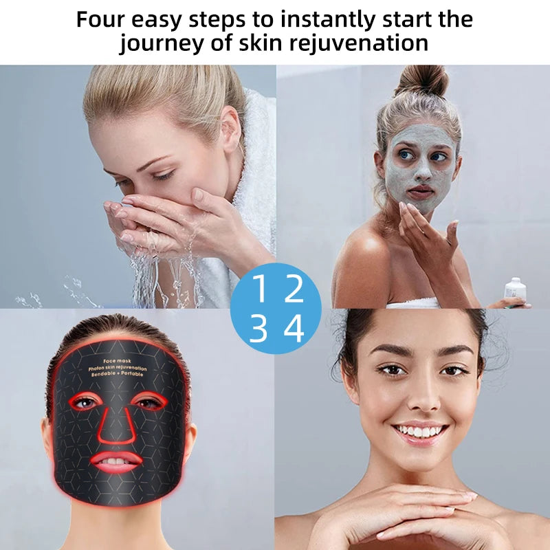 HanaWell Pro LED Face Therapy Mask – 4-Color Photon Treatment”