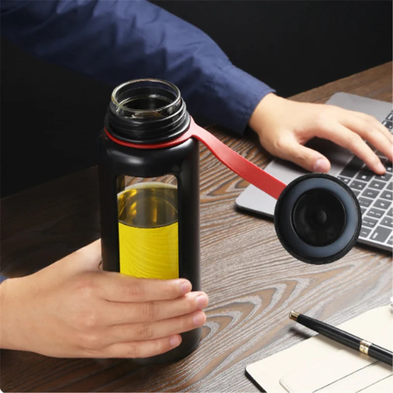 Glass Bottle Water Bottle 1000Ml Glass Water Bottle Thermos Glass Flask Sport Glass Bottles Bike Cup Double Bottom Glass Thermos